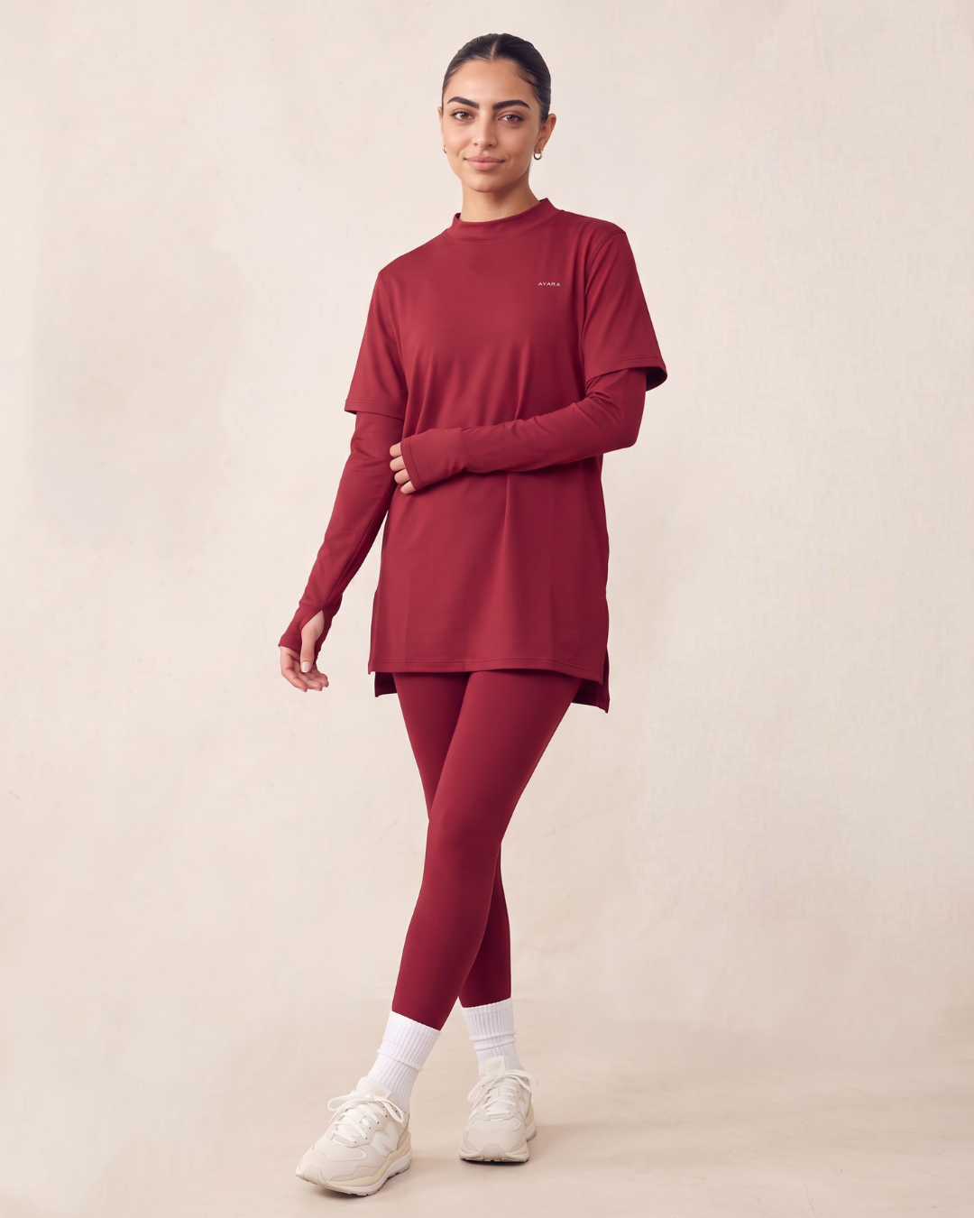 Ultra Opaque Non-See-Through Leggings - Pomegranate