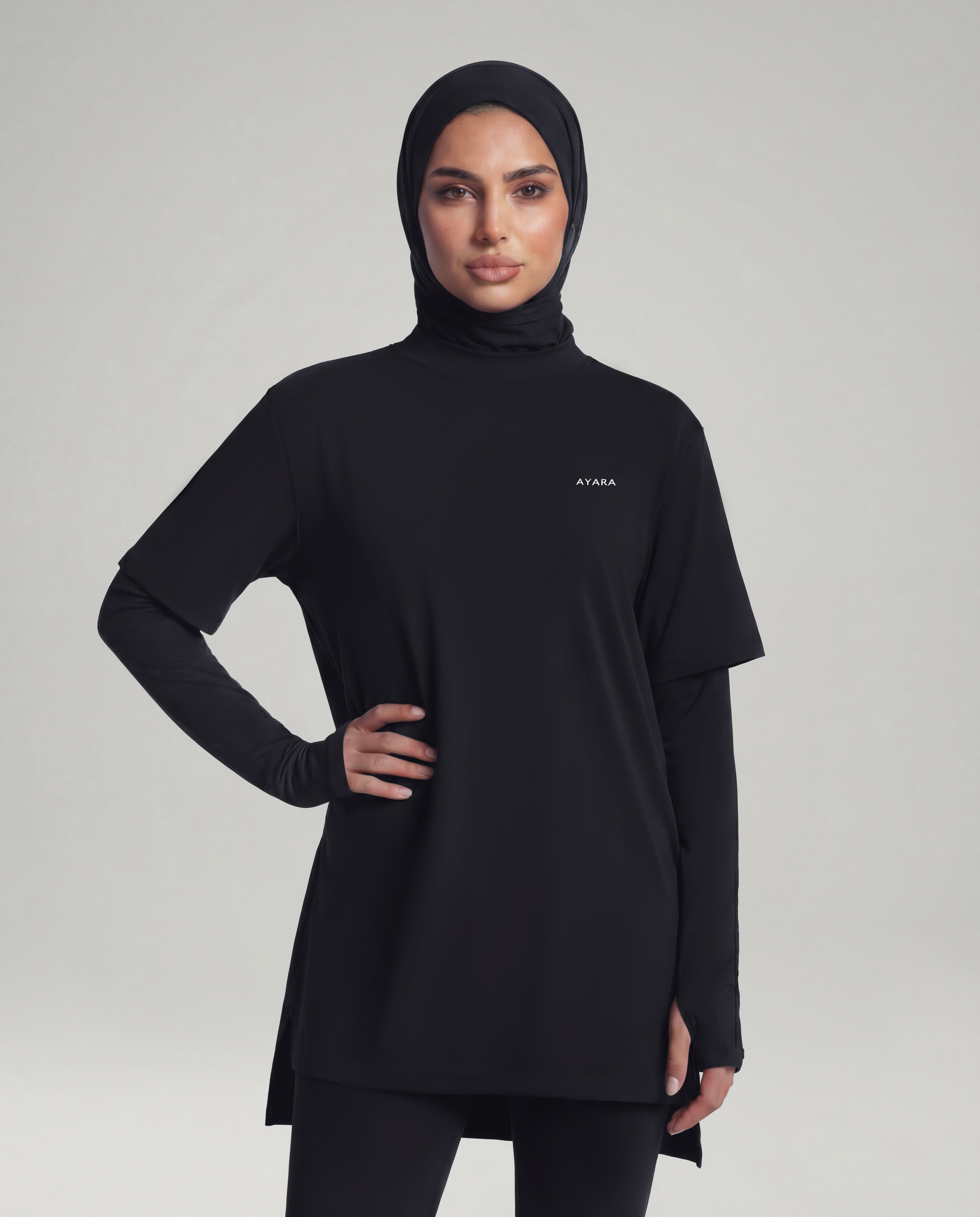 2-In-1 Veil Oversized Tee - Midnight