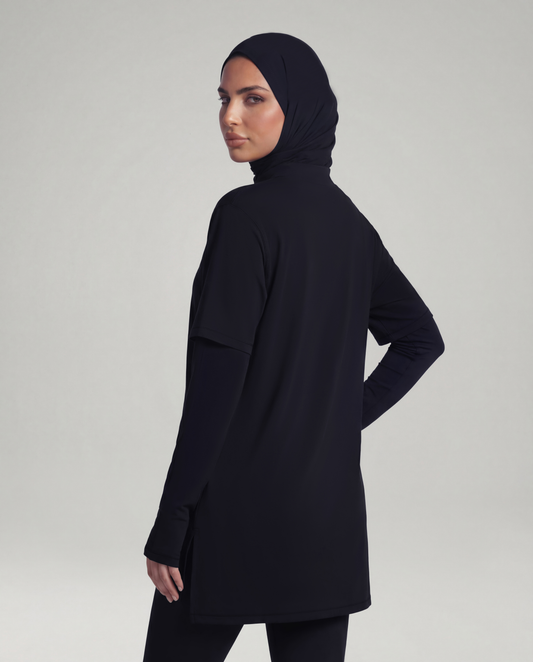 2-In-1 Veil Oversized Tee - Midnight