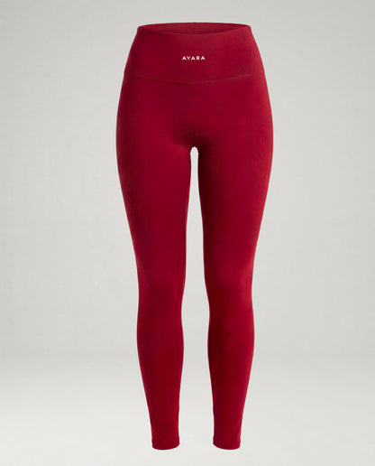 Ultra Opaque Non-See-Through Leggings - Pomegranate