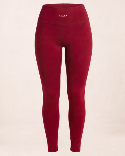 Ultra Opaque Non-See-Through Leggings - Pomegranate
